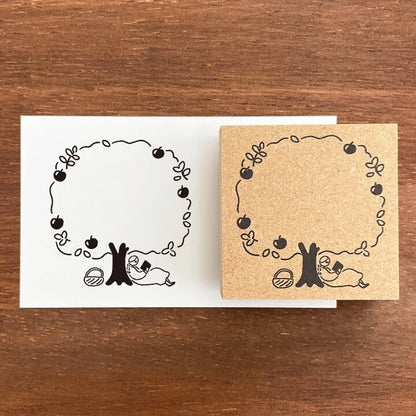 STAMP MARCHE Maaru-chan Frame Stamp L - Apple Tree
