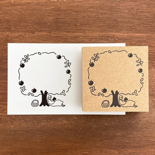 STAMP MARCHE Maaru-chan Frame Stamp L - Apple Tree