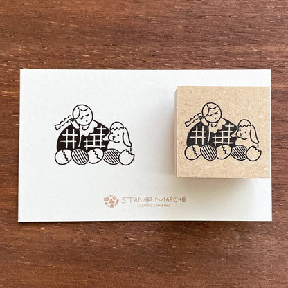 STAMP MARCHE Marl-chan Illustration Rubber Stamp - March Easter