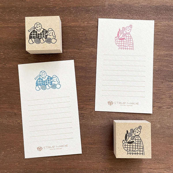 STAMP MARCHE Marl-chan Illustration Rubber Stamp - March Easter