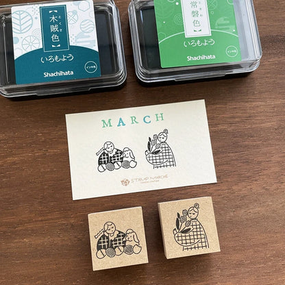 STAMP MARCHE Marl-chan Illustration Rubber Stamp - March Easter