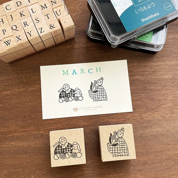 STAMP MARCHE March Maaru-chan Illustration Stamp - Tulip