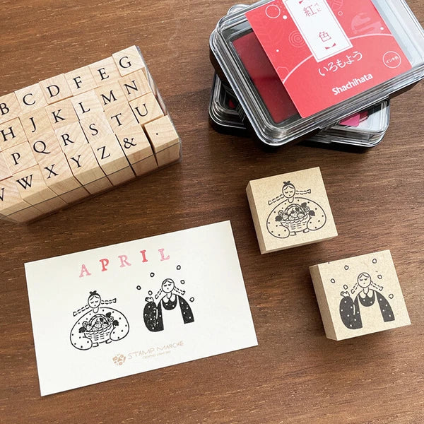 STAMP MARCHE Maru-chan Seasonal Illustration Rubber Stamp - April Strawberry