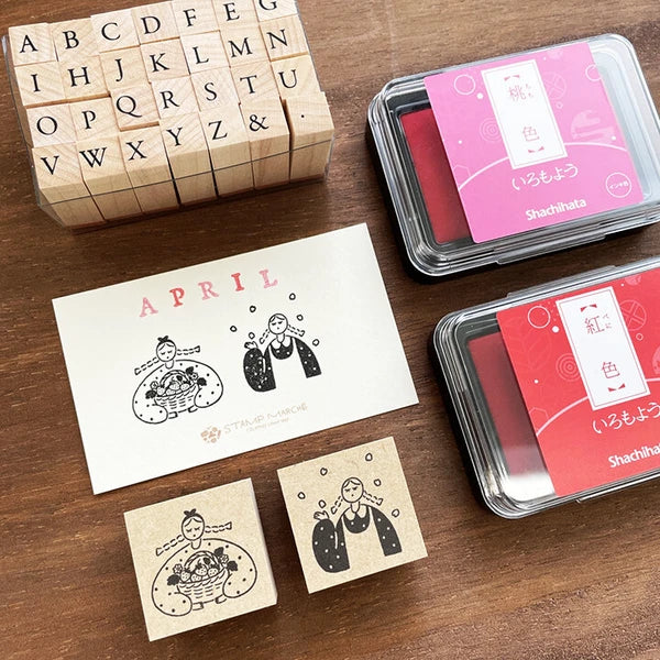 STAMP MARCHE Maru-chan Seasonal Illustration Rubber Stamp - April Strawberry