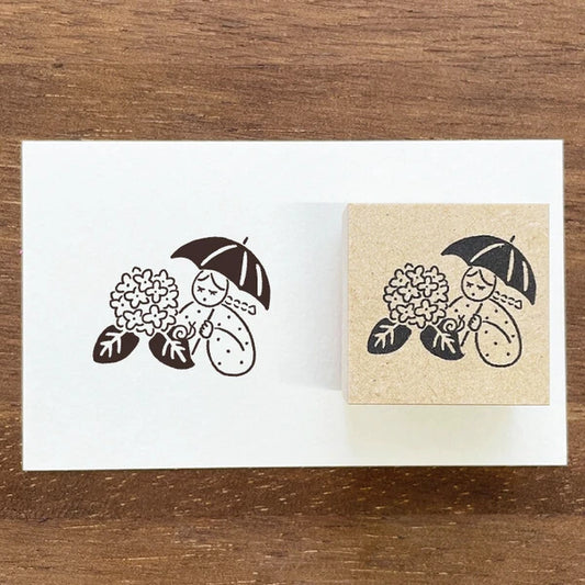 STAMP MARCHE Maaru-chan Seasonal Illustration Stamp - June Hydrangea