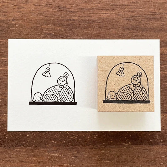 STAMP MARCHE Maru-chan Seasonal Illustration Rubber Stamp - June Teru Teru Bozu