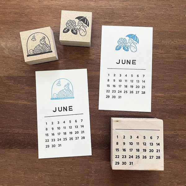 STAMP MARCHE Maru-chan Seasonal Illustration Rubber Stamp - June Teru Teru Bozu
