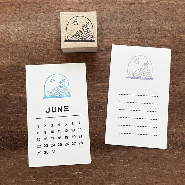 STAMP MARCHE Maru-chan Seasonal Illustration Rubber Stamp - June Teru Teru Bozu