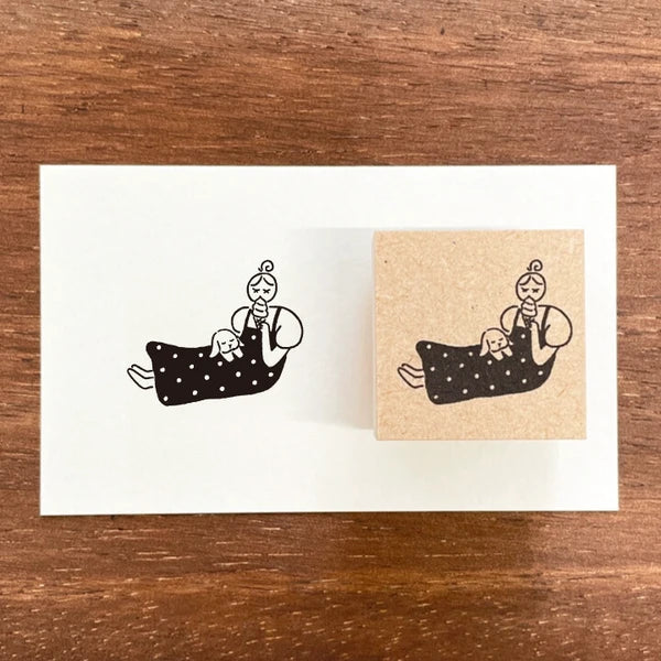 STAMP MARCHE Marl-chan Illustration Rubber Stamp - July Lazy Day