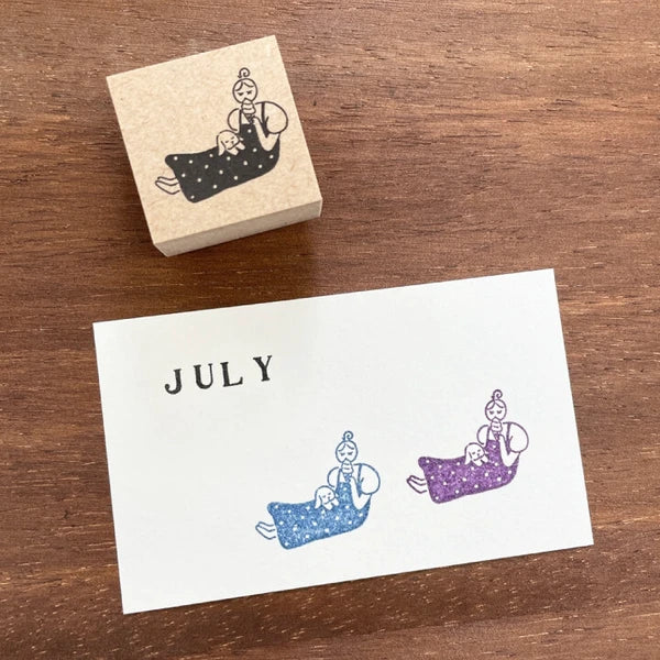 STAMP MARCHE Marl-chan Illustration Rubber Stamp - July Lazy Day