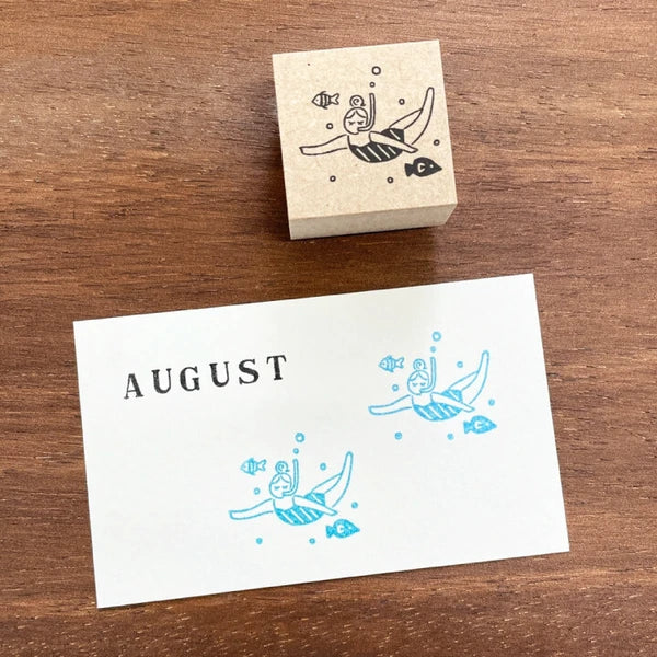 STAMP MARCHE August Maru-chan Seasonal Rubber Stamp - Under the Sea
