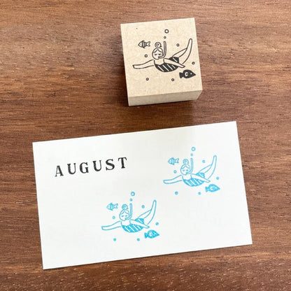 STAMP MARCHE August Maru-chan Seasonal Rubber Stamp - Under the Sea