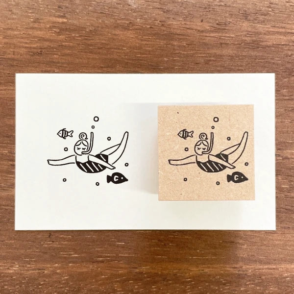 STAMP MARCHE August Maru-chan Seasonal Rubber Stamp - Under the Sea