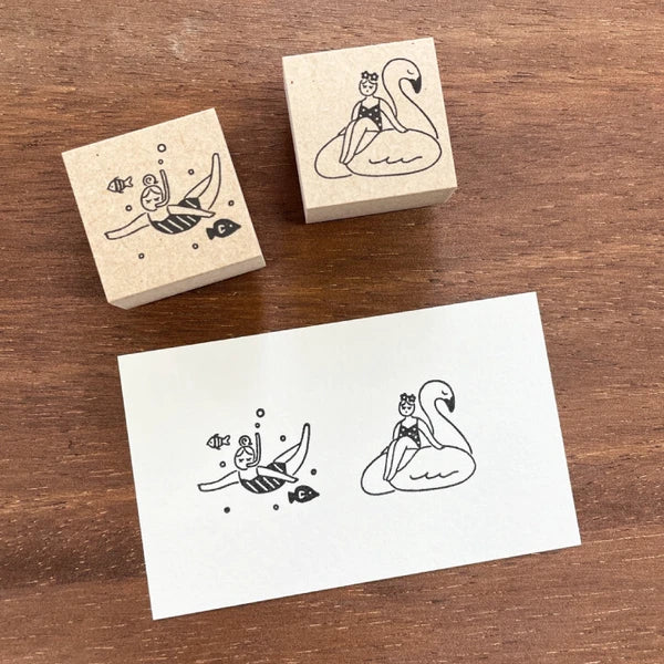 STAMP MARCHE August Maru-chan Seasonal Rubber Stamp - Under the Sea