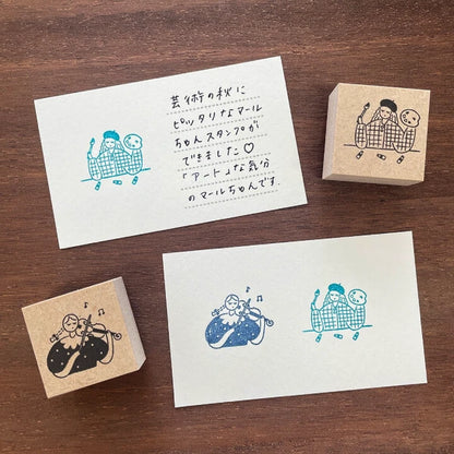 STAMP MARCHE Maaru-chan Seasonal Illustration Stamp - September Art