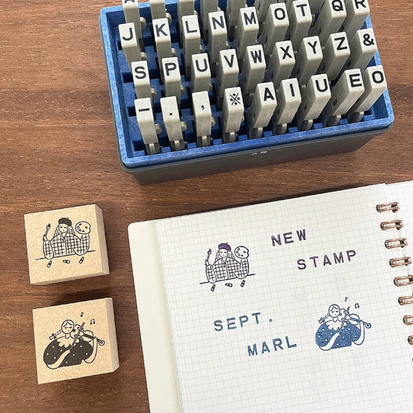 STAMP MARCHE Maru-chan Seasonal Illustration Rubber Stamp - September Violin