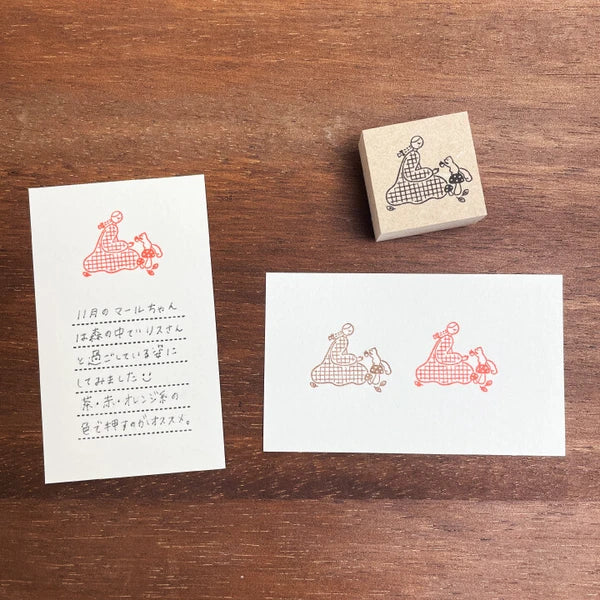 STAMP MARCHE November Maaru-Chan Seasonal Illustration Stamp - In the Forest
