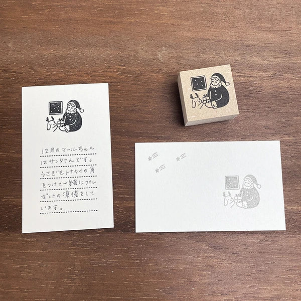 STAMP MARCHE Marl-chan Illustration Rubber Stamp - December Santa