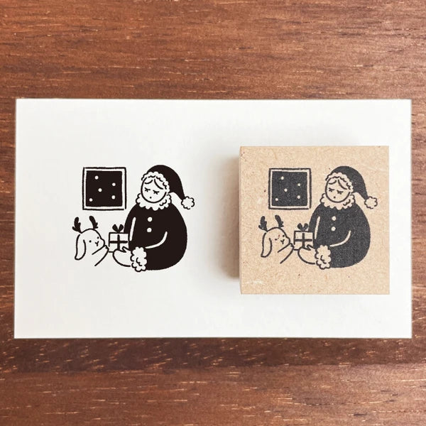 STAMP MARCHE Marl-chan Illustration Rubber Stamp - December Santa