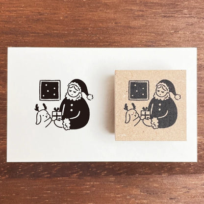 STAMP MARCHE Marl-chan Illustration Rubber Stamp - December Santa