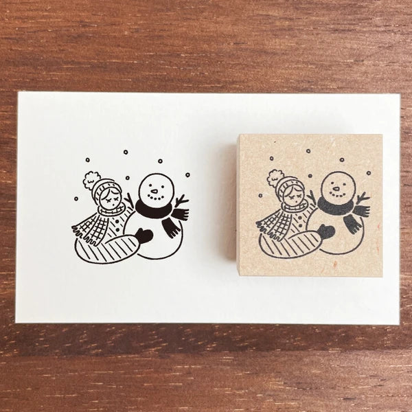 STAMP MARCHE Marl-chan Illustration Rubber Stamp - December Snowman