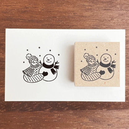 STAMP MARCHE Marl-chan Illustration Rubber Stamp - December Snowman