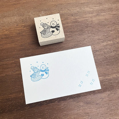 STAMP MARCHE Marl-chan Illustration Rubber Stamp - December Snowman