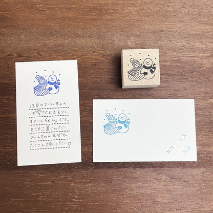 STAMP MARCHE Marl-chan Illustration Rubber Stamp - December Snowman