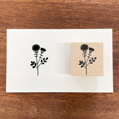 STAMP MARCHE Nakano Emi Floral Illustration Rubber Stamp - Marigold
