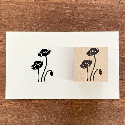 STAMP MARCHE Nakano Emi Floral Illustration Rubber Stamp - Poppy