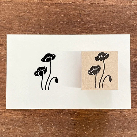 STAMP MARCHE Nakano Emi Floral Illustration Rubber Stamp - Poppy