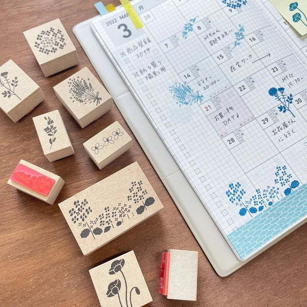 STAMP MARCHE Nakano Emi Floral Illustration Rubber Stamp - Hydrangea M
