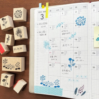 STAMP MARCHE Nakano Emi Floral Illustration Rubber Stamp - Dayflower