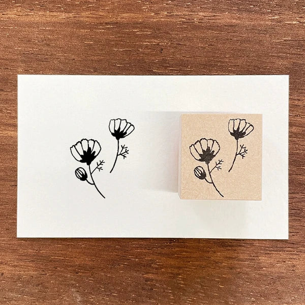 STAMP MARCHE Nakano Emi Floral Illustration Rubber Stamp - Cosmos