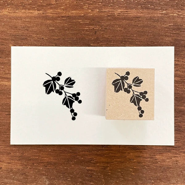 STAMP MARCHE Nakano Emi Floral Illustration Rubber Stamp - Wild Grape
