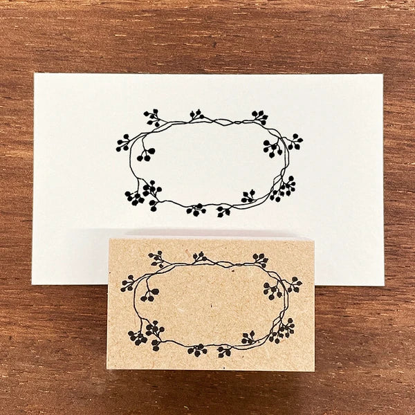 STAMP MARCHE Nakano Emi Floral Illustration Rubber Stamp - Rose Hip Frame