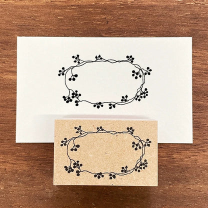 STAMP MARCHE Nakano Emi Floral Illustration Rubber Stamp - Rose Hip Frame