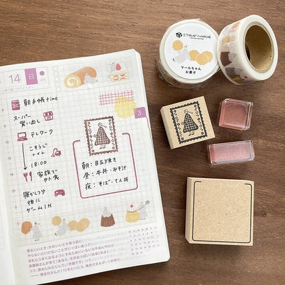 STAMP MARCHE Maru-chan Illustration Rubber Stamp - Postage Stamp