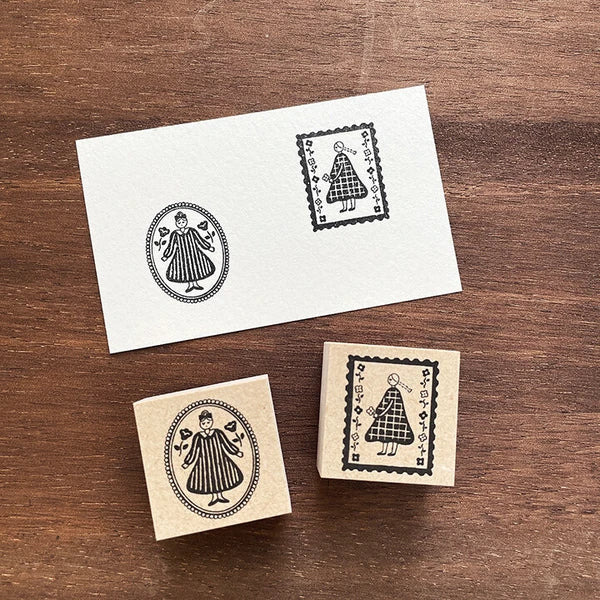 STAMP MARCHE Maru-chan Illustration Rubber Stamp - Postage Stamp