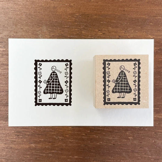STAMP MARCHE Maru-chan Illustration Rubber Stamp - Postage Stamp