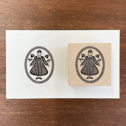 STAMP MARCHE Maru-chan Illustration Rubber Stamp - Brooch