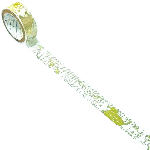 SEAL-DO PRINTING Miyazawa Kenji Silhouette Masking Tape - Cat Office