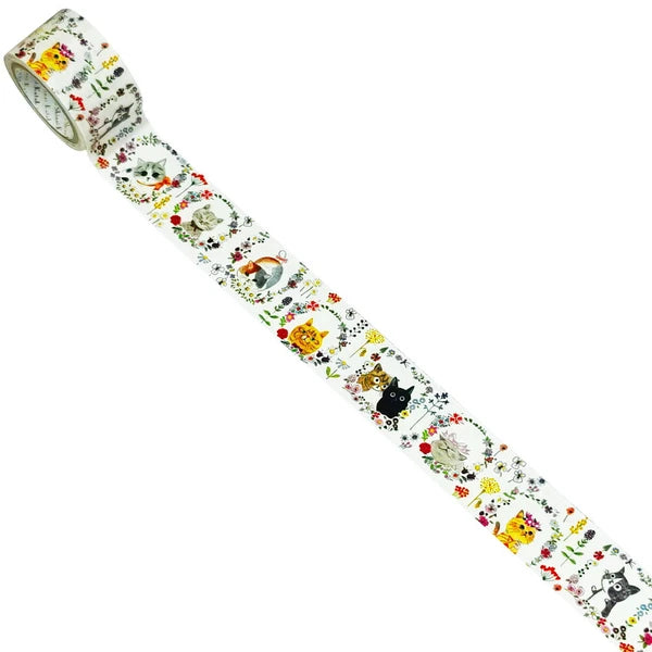 SEAL-DO PRINTING Tsuyoharu Craft Tape - Chaton Flower