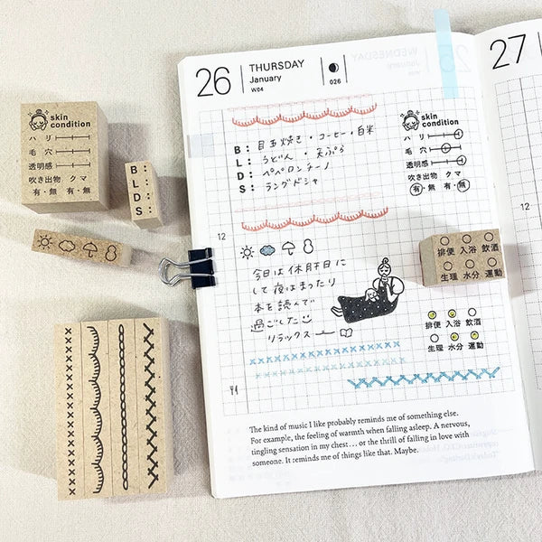 STAMP MARCHE Skin Care Log Rubber Stamp