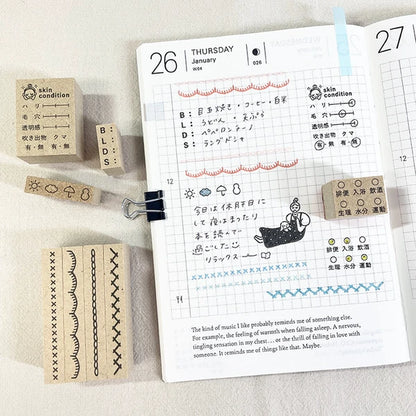 STAMP MARCHE Skin Care Log Rubber Stamp