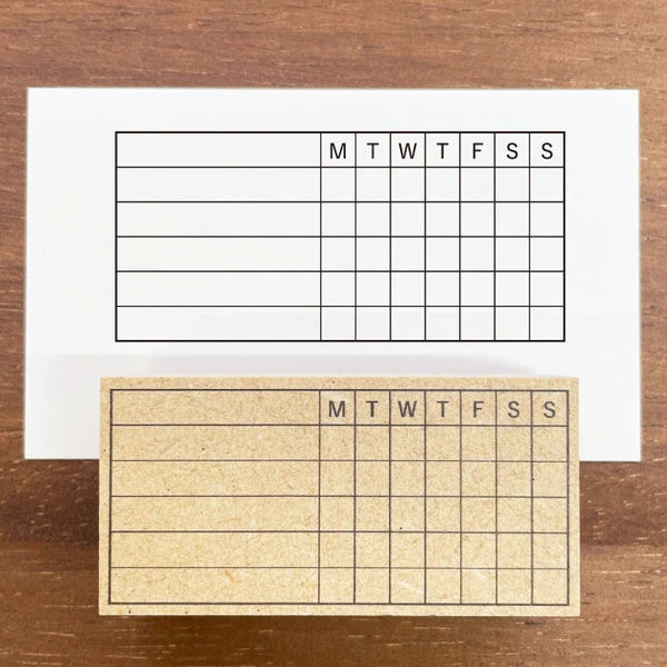 STAMP MARCHE Weekly Tracker M English Version Rubber Stamp