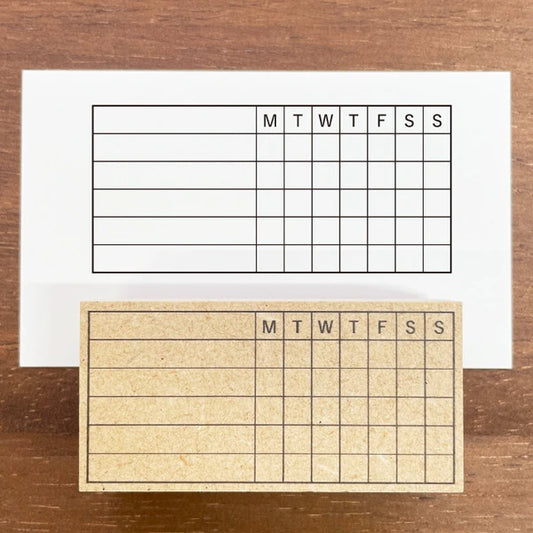 STAMP MARCHE Weekly Tracker M English Version Rubber Stamp