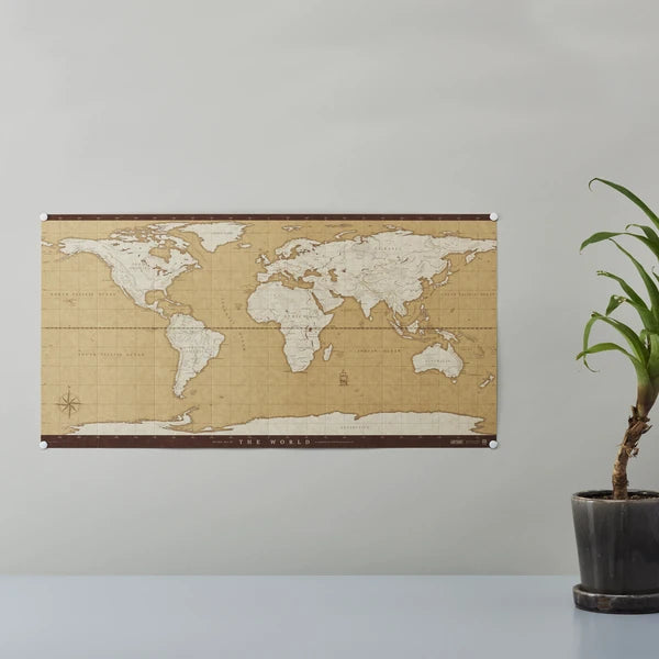 MARUMO PRINTING Self-Standing World Map - Antique - Additional product image