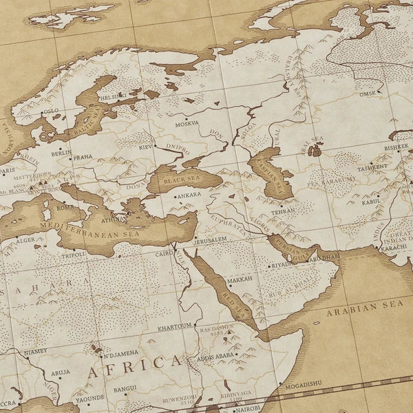 MARUMO PRINTING Self-Standing World Map - Antique - Additional product image