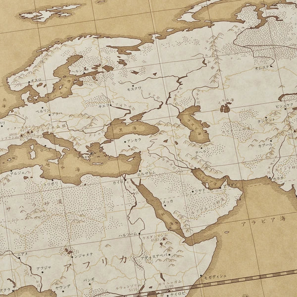 MARUMO PRINTING Self-Standing World Map - Antique - Additional product image